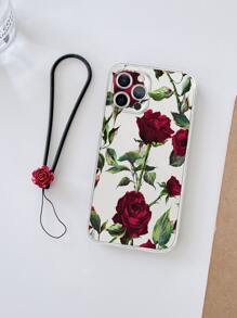 玫瑰樣式手機外殼附帶繩子 - 彩色 - 查看 2
