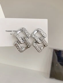 Hoa tai thiết kế địa lý Rhinestone - Nhiều màu - Xem 1