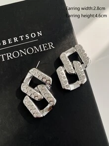 Hoa tai thiết kế địa lý Rhinestone - Nhiều màu - Xem 3