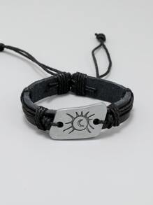 Pulsera con diseño de sol y luna - Negro - Ver 1