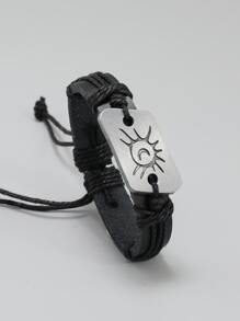 Pulsera con diseño de sol y luna - Negro - Ver 4
