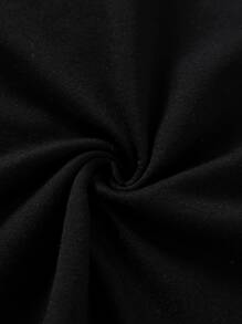 SHEIN Young Boy Letter & Motorcycle Print Tee - Black - View 6