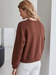 SHEIN Unity Sudadera con bordado de hombros caídos