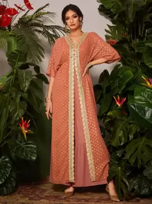 Divindia Ruffle Hem Ethnic Sharara Trousers - Dusty Pink - View 4