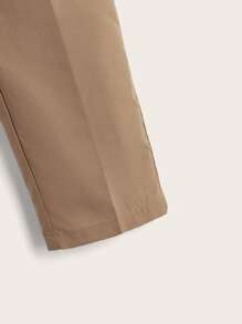 SHEIN Boys Striped Pinafore Trousers - Khaki - View 4