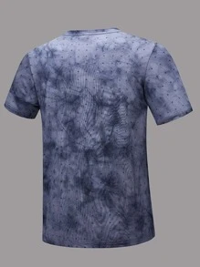 Boyfriend Style Men Tie Dye Geo Print Sports Tee - Multicolor - View 2