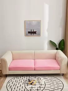 1pc Solid Color Elastic Milk Silk Sofa Cushion Cover All Seasons - Baby Pink - View 1