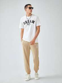 Manfinity RebelGame 1pc Letter Graphic Round Neck Tee - White - View 3