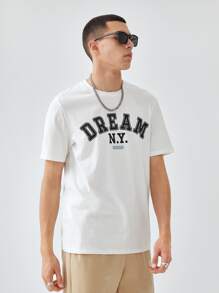 Manfinity RebelGame 1pc Letter Graphic Round Neck Tee - White - View 5