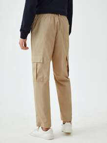 Manfinity 1pc Flap Pocket Side Cargo Trousers - Khaki - View 2