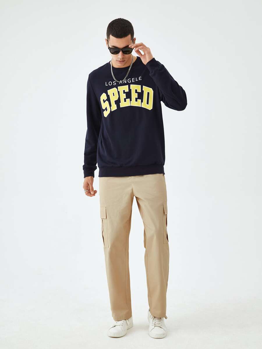 Manfinity 1pc Flap Pocket Side Cargo Trousers - Khaki - View 1