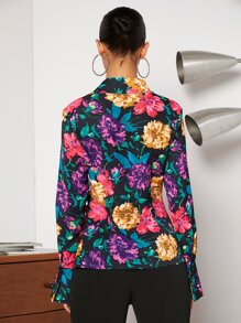 SHEIN Áo sơ mi In hoa Xù - Nhiều màu - Xem 2