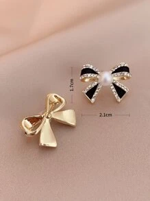 Andkiss Rhinestone Bow Decor Stud Earrings Valentines,Mom,Mother,Mother's Day,Gift - Multicolor - View 5