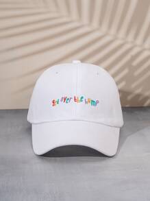 Mũ bóng chày thêu khẩu hiệu - trắng - Xem 1