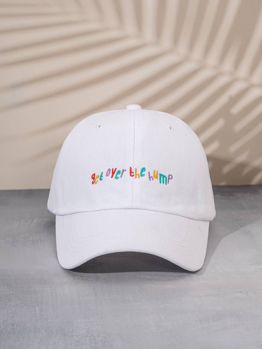 Mũ bóng chày thêu khẩu hiệu - trắng - Xem 1