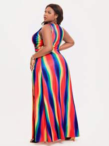 Slaydiva Váy quấn viền Ombre cỡ lớn - Nhiều màu - Xem 2