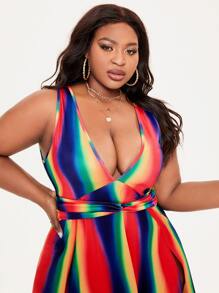 Slaydiva Váy quấn viền Ombre cỡ lớn - Nhiều màu - Xem 4