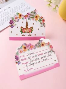 10入組獨角獸樣式請帖 - 彩色 - 查看 2