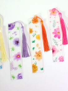 1入組花朵圖案隨機書簽 - 彩色 - 查看 2