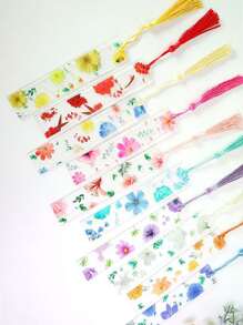 1入組花朵圖案隨機書簽 - 彩色 - 查看 3