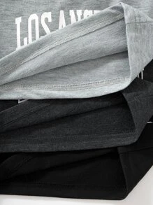 Lunelith SHEIN Lunessa 3pcs Letter Graphic Drawstring Waist Shorts