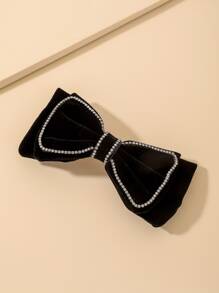 水鑽和蝴蝶結裝飾彈簧夾