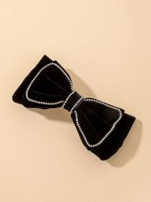 水鑽和蝴蝶結裝飾彈簧夾