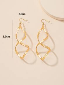 幾何耳墜 - 金黃色 - 查看 3