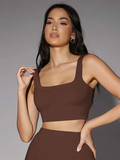 Silquee Low Back Tank Crop Top