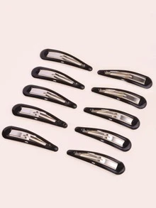 10pcs Minimalist Snap Clip - Black - View 4