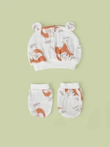 Mũ & Găng tay & Yếm đồ họa hoạt hình cho bé - Nhiều màu - Xem 2