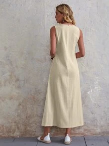 SHEIN Unity Solid Sleeveless Tunic Dress