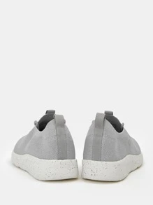 Cuccoo Knit Detail Lace-up Front Running Shoes - Grey - View 6