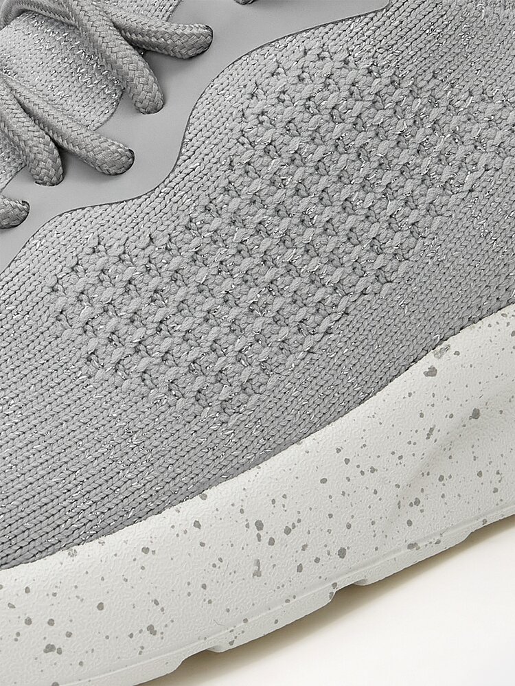 Cuccoo Zapatos Para Correr Con Detalle De Punto Y Cordones En La Parte Delantera - Gris - Añade 3