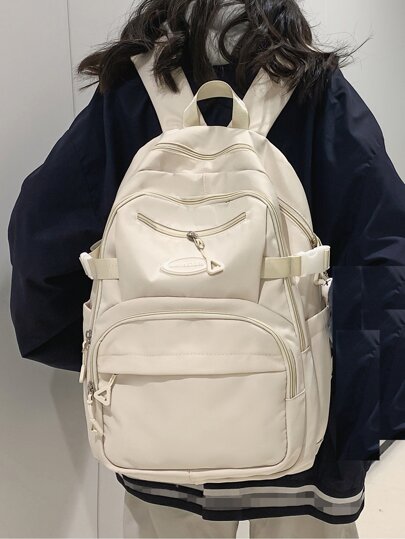 WEIZHINA Solid Color Functional Backpack, Large Capacity Student/Travel/Work Commute Waterproof Sports Bag, School Backpack