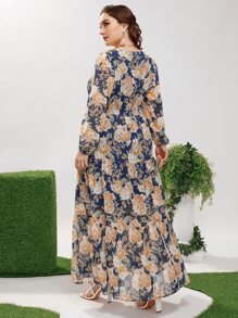 Mulvari 大碼荷葉邊滿版花卉洋裝 - 彩色 - 查看 2