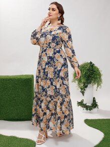 Mulvari 大碼荷葉邊滿版花卉洋裝 - 彩色 - 查看 8