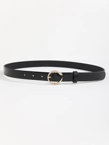 Snake Buckle Belt With Hole Punch - Black - View 2