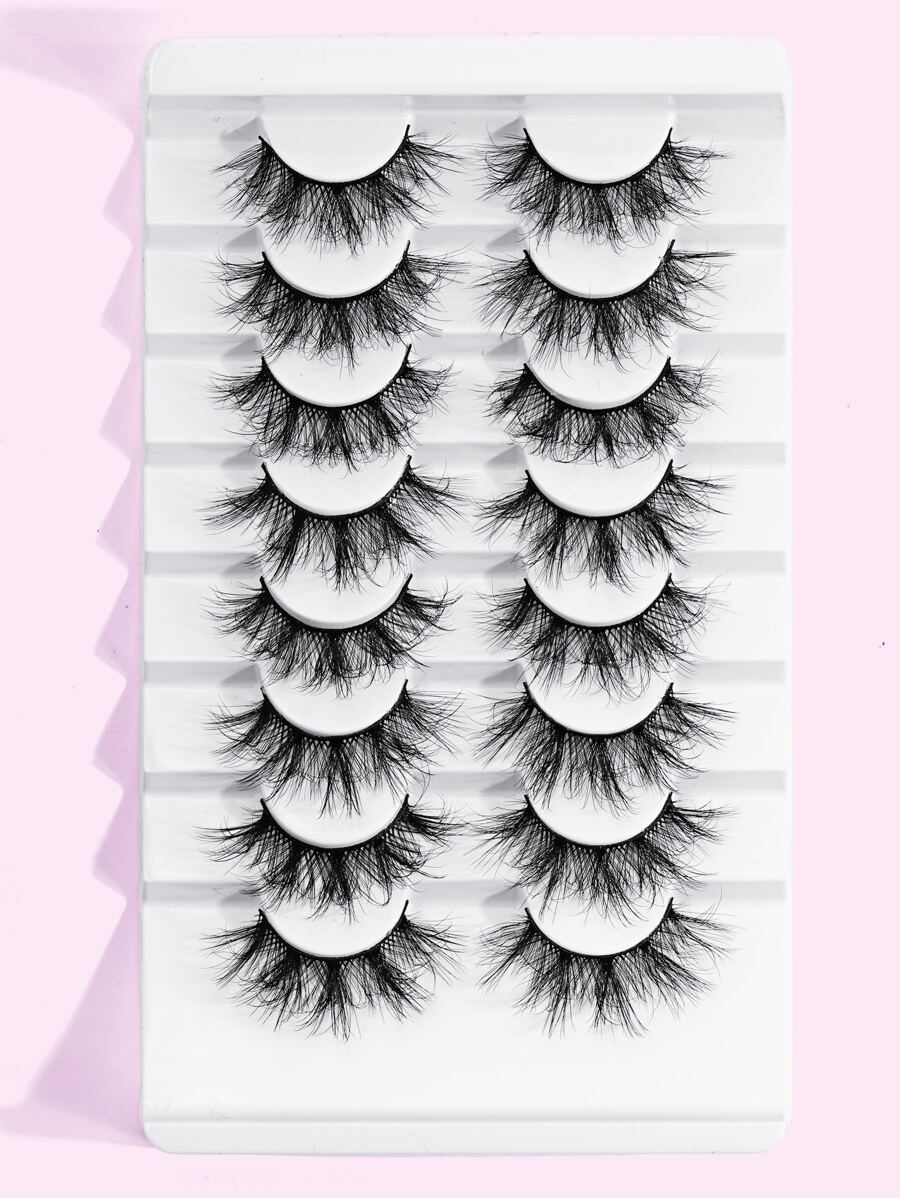 Magefy8對自然款濃密翹曲蓬鬆假睫毛,適用於派對漫畫用途,旅行必備品 - 黑色 - 查看 1