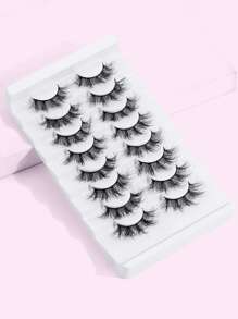 Magefy8對自然款濃密翹曲蓬鬆假睫毛,適用於派對漫畫用途,旅行必備品 - 黑色 - 查看 6