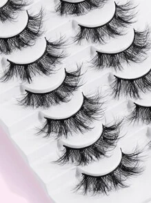 Magefy8對自然款濃密翹曲蓬鬆假睫毛,適用於派對漫畫用途,旅行必備品 - 黑色 - 查看 4