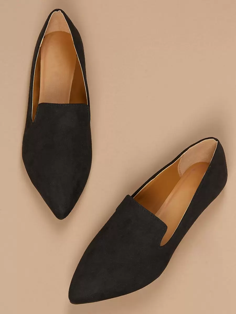 SHUZIA Pointed Toe Slip On Loafers