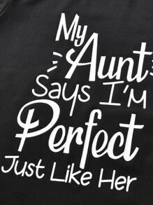 SHEIN Young Girl Slogan Graphic Tee - Black - View 6