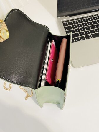 Mini Lace Embroidery Handbag For Women Elegant Chain Crossbody Bag Hanfu Clutch Purse With Faux Pearl Handle Argyle Princess Faux Pearl & Rhinestone Pearl Chain & Decor Mini Faux Pearl Decor Floral Embroidered Chain Bag For Party, Wedding, Prom And Dinner, Lipsticks, Women's Pearl Bag