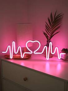 1 Pieza Luz Led De Placa De Acrílico Con Latido Del Corazón Y Interfaz Usb Para Decoración Del Dormitorio, Fiesta De Cumpleaños, Propuesta De Matrimonio, Regalo De Vacaciones, Decoración De Luces Led De Cadena Colorida Y Parpadeante