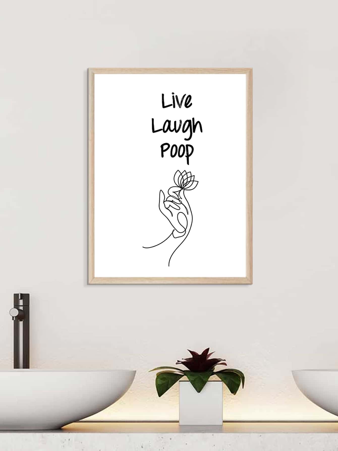 Letter Graphic Unframed Painting - Black and White - View 1