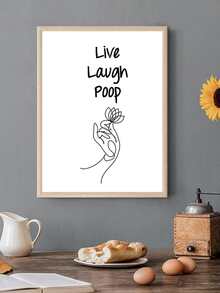 Letter Graphic Unframed Painting - Black and White - View 2