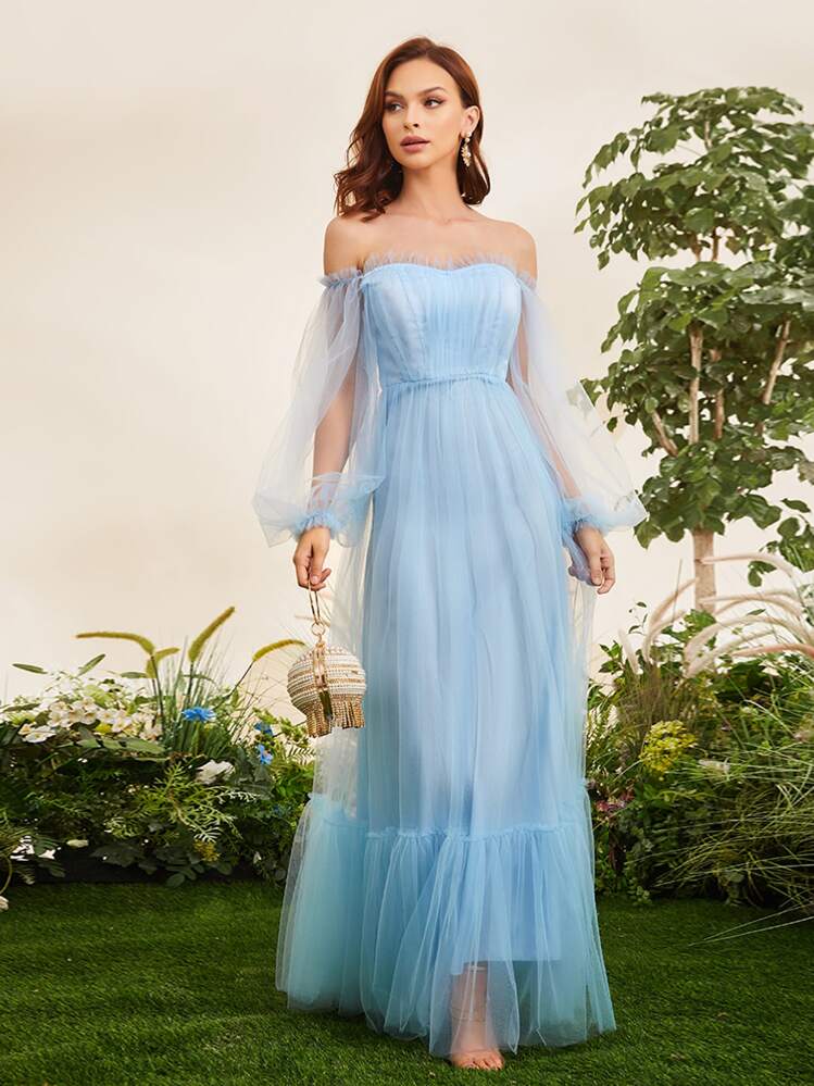 Robe de soirée rose gold en sequins et en tulle