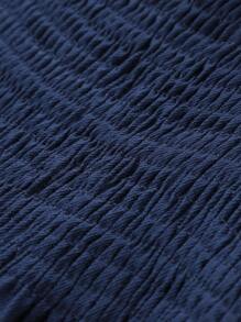 Girls Shirred Frill Trim Cami Top - Navy Blue - View 6