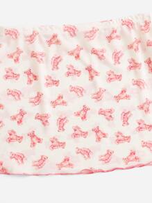 Cartoon Graphic Lingerie Set With Cover Up - Watermelon Pink - View 4